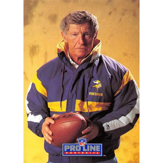 1991 Pro Line Portraits #233 Jerry Burns EX-NM Minnesota Vikings Football Card - Football Card Single