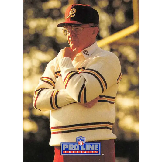 1991 Pro Line Portraits #235 Joe Gibbs EX-NM Washington Redskins Football Card - Football Card Single