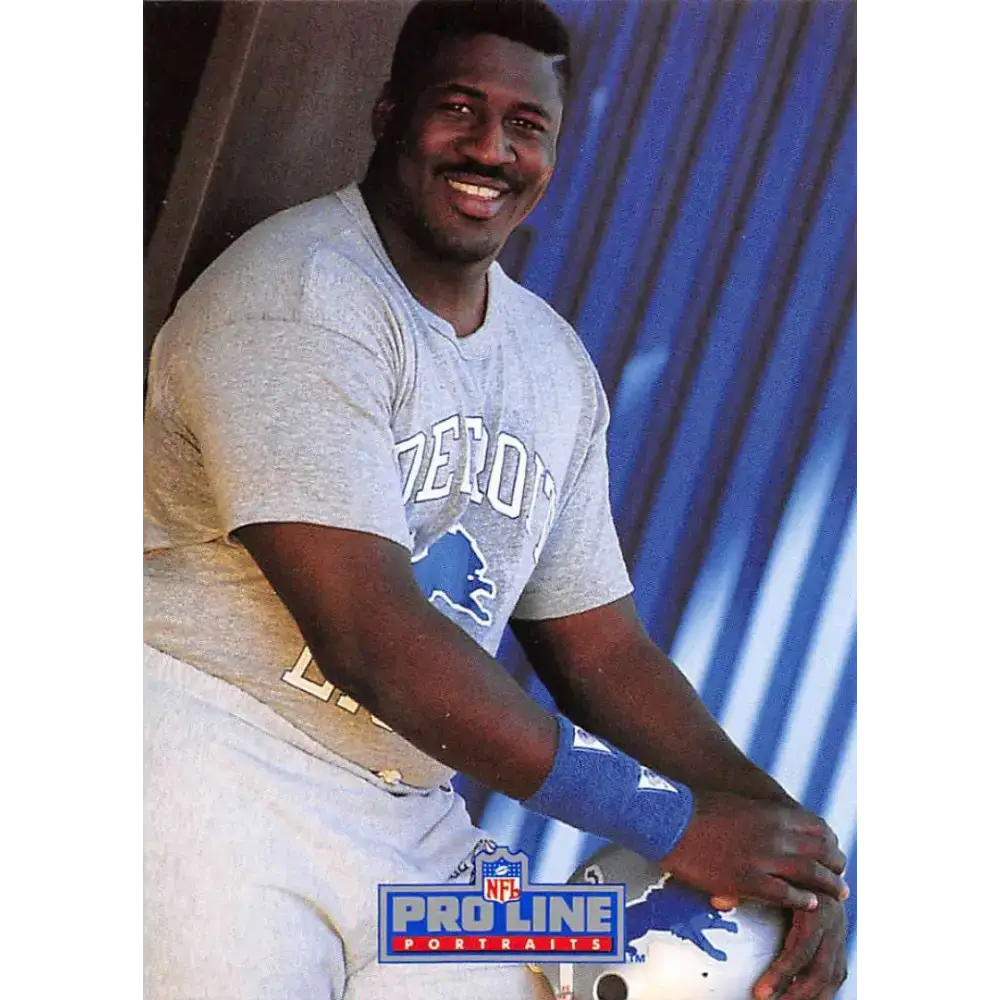 1991 Pro Line Portraits #37 Lomas Brown EX-NM Detroit Lions Football Card - Football Card Single