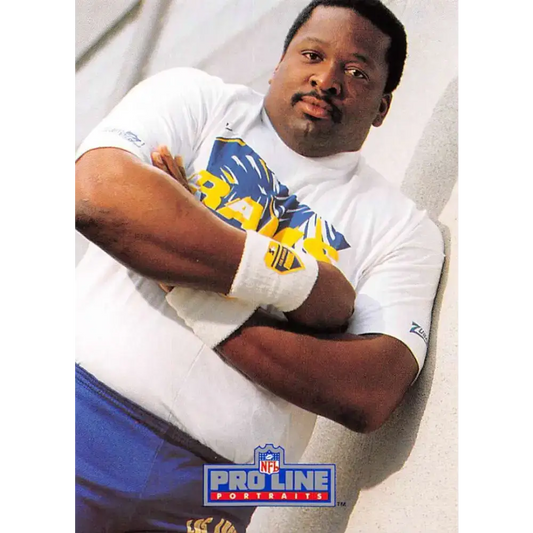 1991 Pro Line Portraits #71 Irv Pankey EX-NM Los Angeles Rams Football Card - Football Card Single