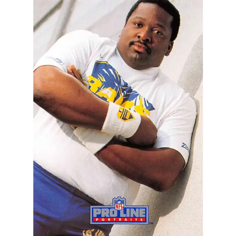 1991 Pro Line Portraits #71 Irv Pankey EX-NM Los Angeles Rams Football Card - Football Card Single