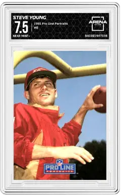 1991 Pro Line Portraits Steve Young #8 Football Arena Club 7.5 - Football Card Single