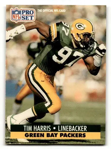 Original gloss Tim Harris Green Bay football card from 1991 Pro Set #154
