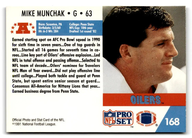 1991 Pro Set #168 Mike Munchak - Football Card Single