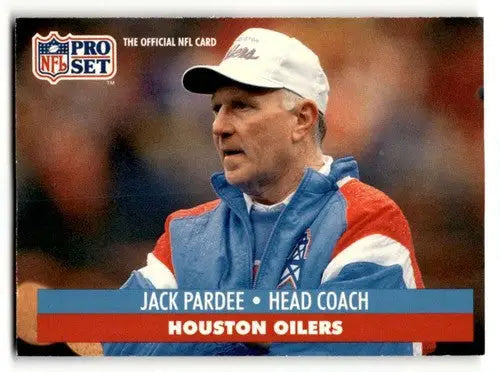 Original gloss Jack Pardee Houston Oilers football card from 1991 Pro Set #171