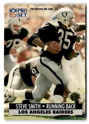 Football card of Steve Smith, featuring 1991 Pro Set #194 trading card design