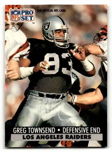 Original gloss Greg Townsend Los Angeles Raiders football card from 1991 Pro Set