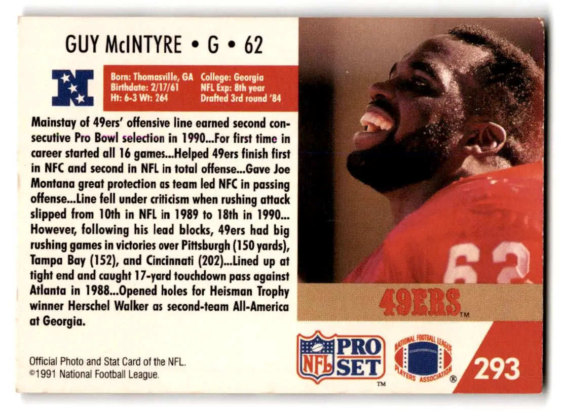 1991 Pro Set #293 Guy McIntyre - Football Card Single