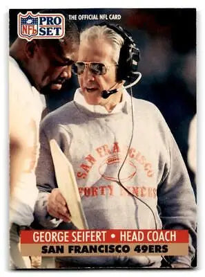 George Seifert football card from 1991 Pro Set trading cards collection