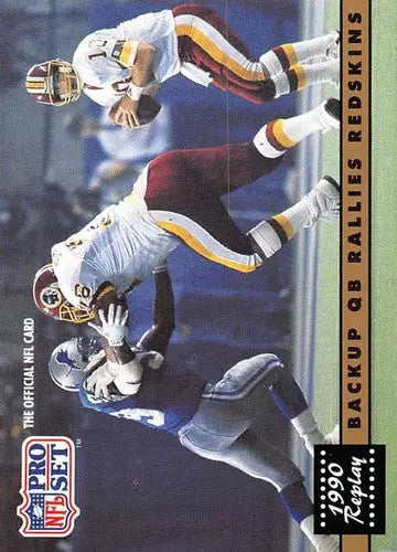 Original gloss 1990 Pro Set Jeff Rutledge football card Redskins ID 59221
