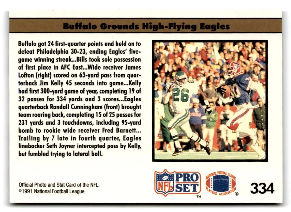1991 Pro Set #334b Bills Alone Atop AFC East - Football Card Single