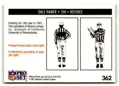 1991 Pro Set #362 Dale Hamer - Football Card Single