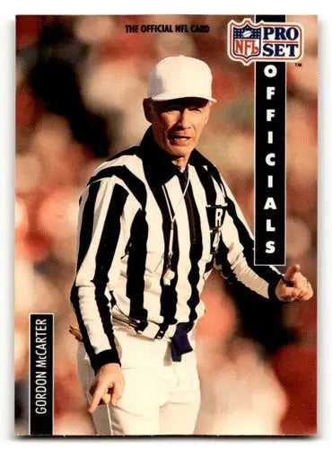 Original gloss Gordon McCarter football card from 1991 Pro Set #365 displayed