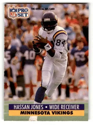 Hassan Jones Minnesota football card from 1991 Pro Set Minnesota Vikings football series