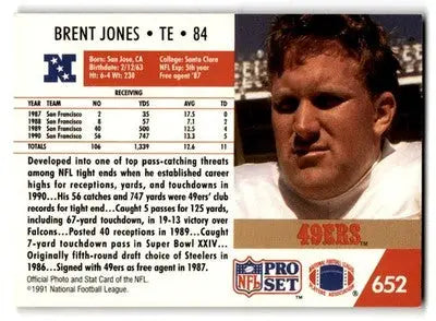 1991 Pro Set #652 Brent Jones - Football Card Single