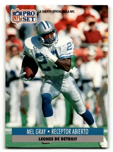 Original gloss Mel Gray Detroit Lions football card from 1991 Pro Set featuring Gray Detroit Lions