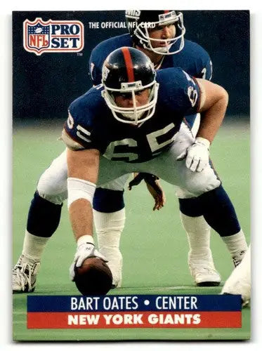 Original gloss 1991 Pro Set Bart Oates New York Giants football card image