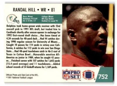 1991 Pro Set #752 Randal Hill - Football Card Single