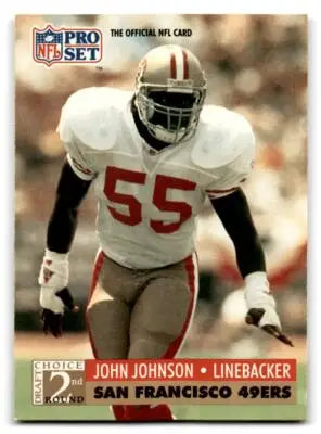 John Johnson football card from 1991 Pro Set featuring San Francisco 49ers player