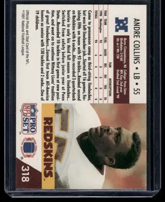 1991 Pro Set Andre Collins #318 Football - Football Card Single