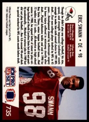 1991 Pro Set Eric Swann RC 735 Phoenix Cardinals