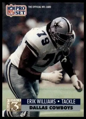 1991 Pro Set Erik Williams RC 799 Dallas Cowboys