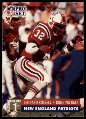 1991 Pro Set Leonard Russell RC 743 New England Patriots