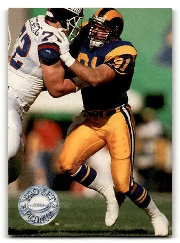 Original gloss football card featuring Kevin Greene Los Angeles Rams from 1991 Pro Set Platinum