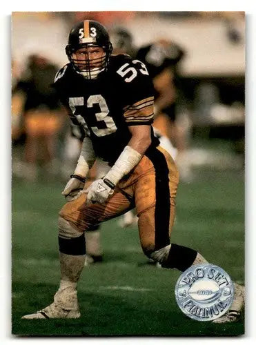 Original gloss football player in uniform from 1991 Pro Set Platinum Bryan Hinkle product