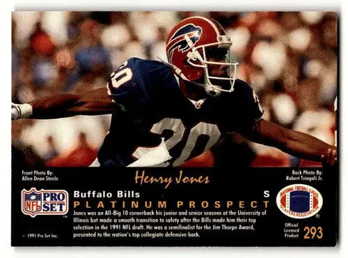 Henry Jones Buffalo football card from 1991 Pro Set Platinum Buffalo Bills collection