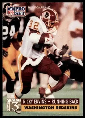 1991 Pro Set Ricky Ervins RC 805 Washington Redskins