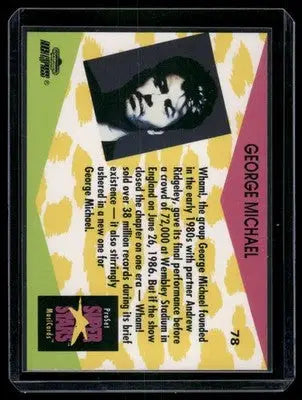 1991 Pro Set Super Stars MusiCards George Michael #78 - Non-Sports Card Single