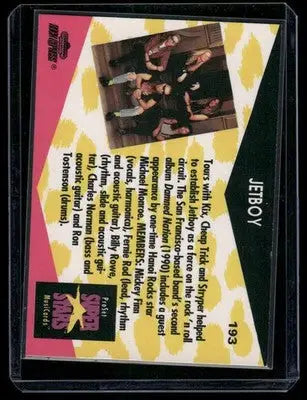 1991 Pro Set Super Stars MusiCards Jetboy #193 - Other