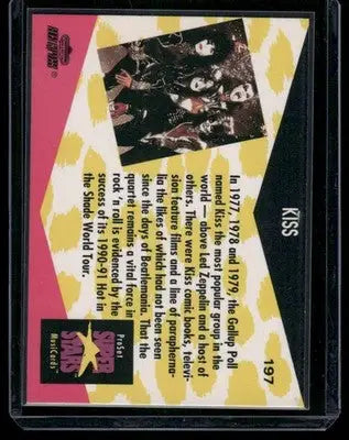 1991 Pro Set Super Stars MusiCards KISS #197 - Non-Sports Card Single