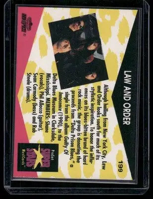 1991 Pro Set Super Stars MusiCards Law and Order #199 - Non-Sports Card Single