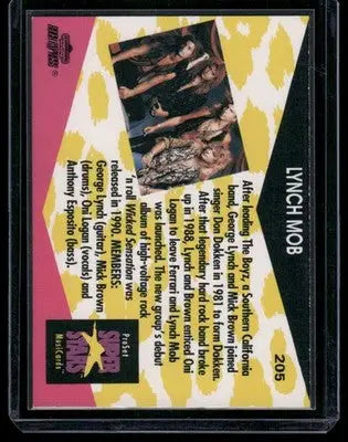 1991 Pro Set Super Stars MusiCards Lynch Mob #205 - Other