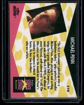 1991 Pro Set Super Stars MusiCards Michael Penn #216 - Other
