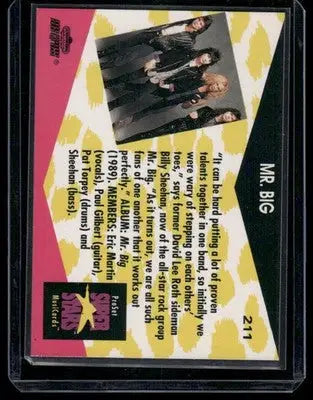 1991 Pro Set Super Stars MusiCards MR. BIG #211 - Non-Sports Card Single