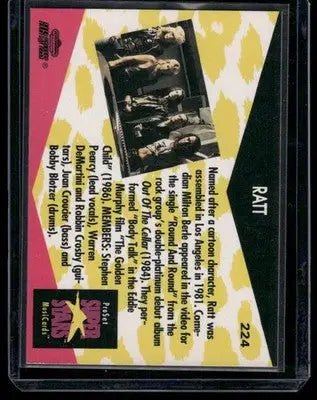 1991 Pro Set Super Stars MusiCards Ratt #224 - Other