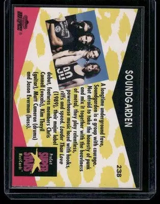 1991 Pro Set Super Stars MusiCards Soundgarden #238 - Other