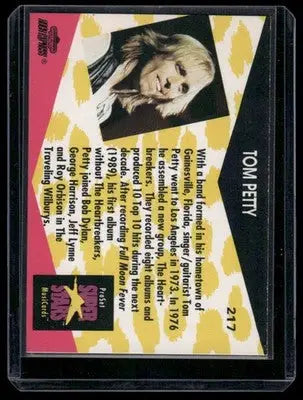 1991 Pro Set Super Stars MusiCards Tom Petty #217 - Non-Sports Card Single