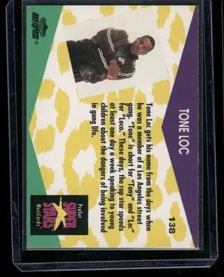 1991 Pro Set Super Stars MusiCards Tone Loc #138 - Non-Sports Card Single