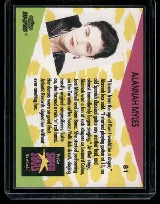 1991 Pro Set Super Stars MusicCards Alannah Myles #81 - Non-Sports Card Single