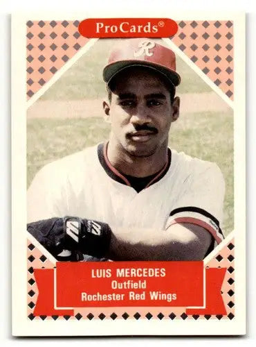 Luis Mercedes Rochester baseball card from 1991 ProCards Rochester Red Wings collectible