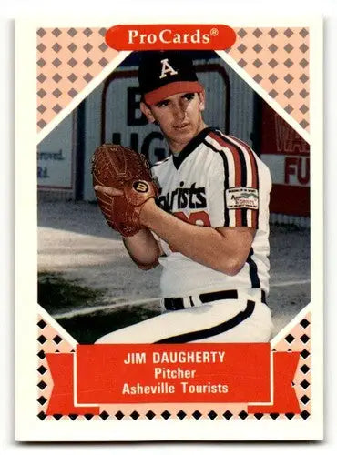 Original gloss baseball card featuring Jim Daugherty Asheville Tourist 1991 ProCards
