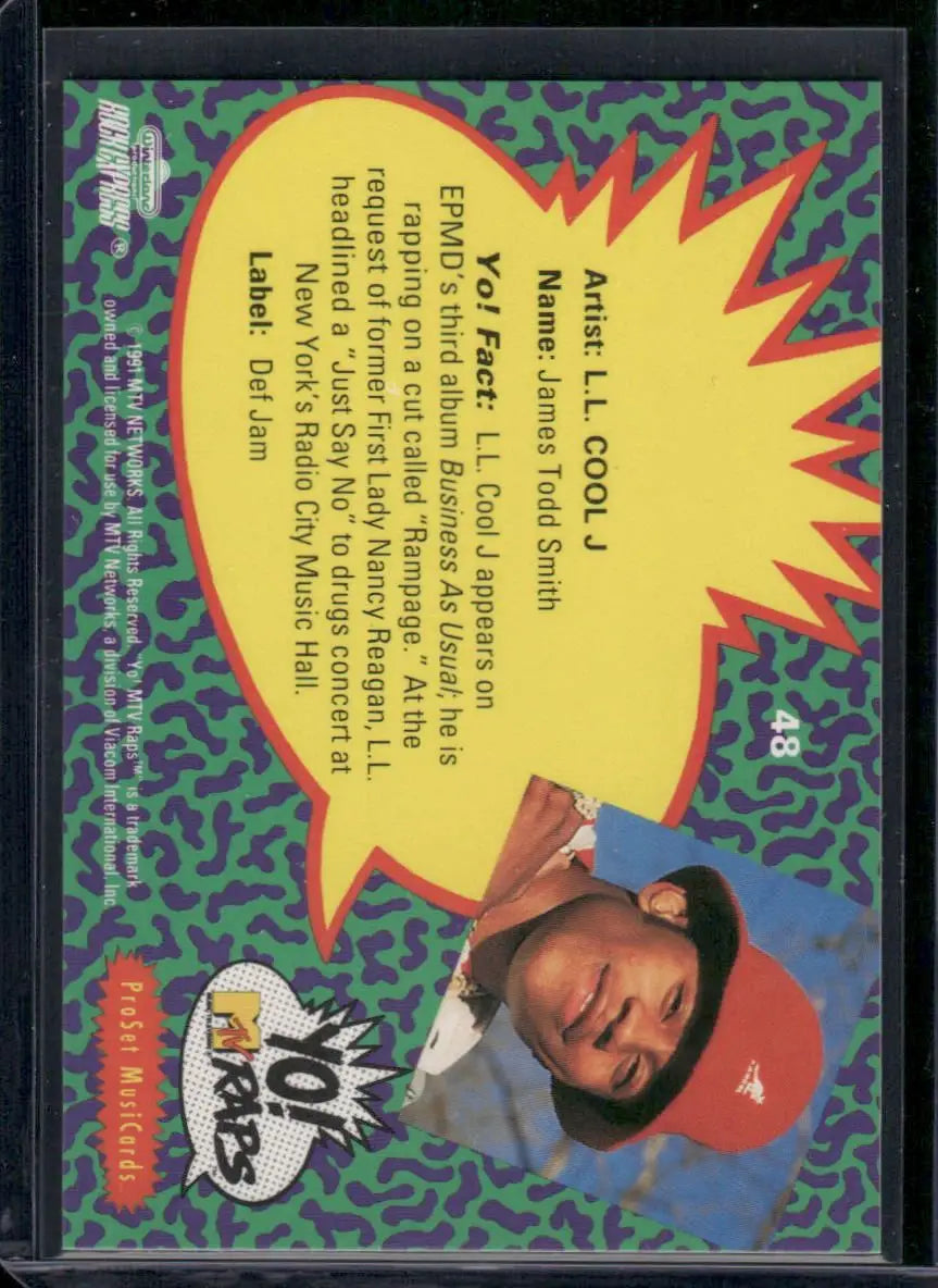 1991 ProSet MusiCards Yo! MTV Raps L.L. COOL J #48 - Other