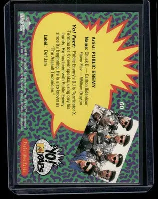 1991 ProSet MusicCards Yo! MTV Raps Chuck D Public Enemy Flavor Flav #60 - Non-Sports Card Single