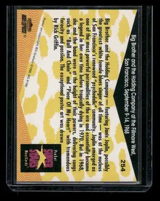 1991 ProSet SuperStars MusicCards Big Brother and the Holding Company #254 - Non-Sports Card Single