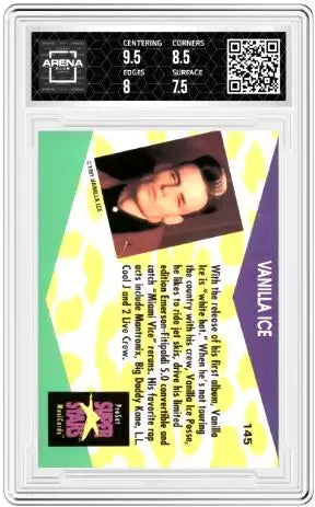 1991 ProSet SuperStars MusicCards Vanilla Ice #145 Arena Club 8.5 - Music Card Single