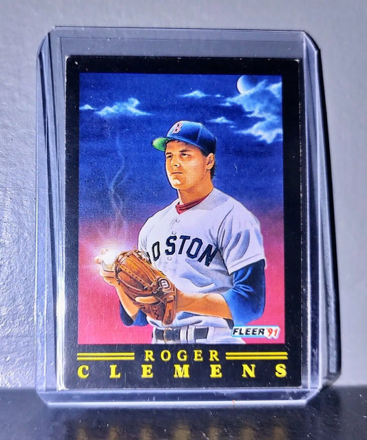 1991 Roger Clemens Fleer Baseball Card #9 Red Sox - Baseball Card Single